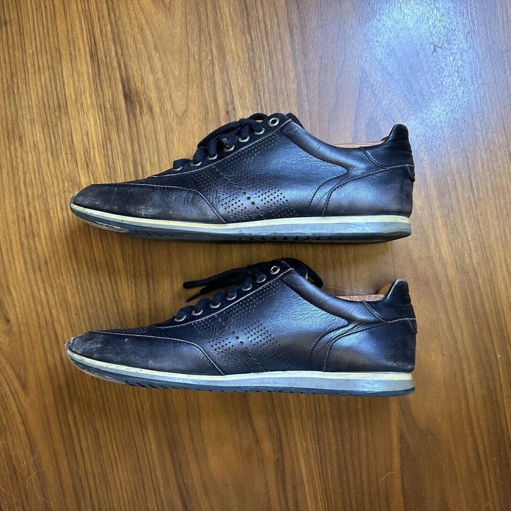 Magnanni Pueblo Black Leather Fashion Sneakers 14804 Mens Size 10.5 US